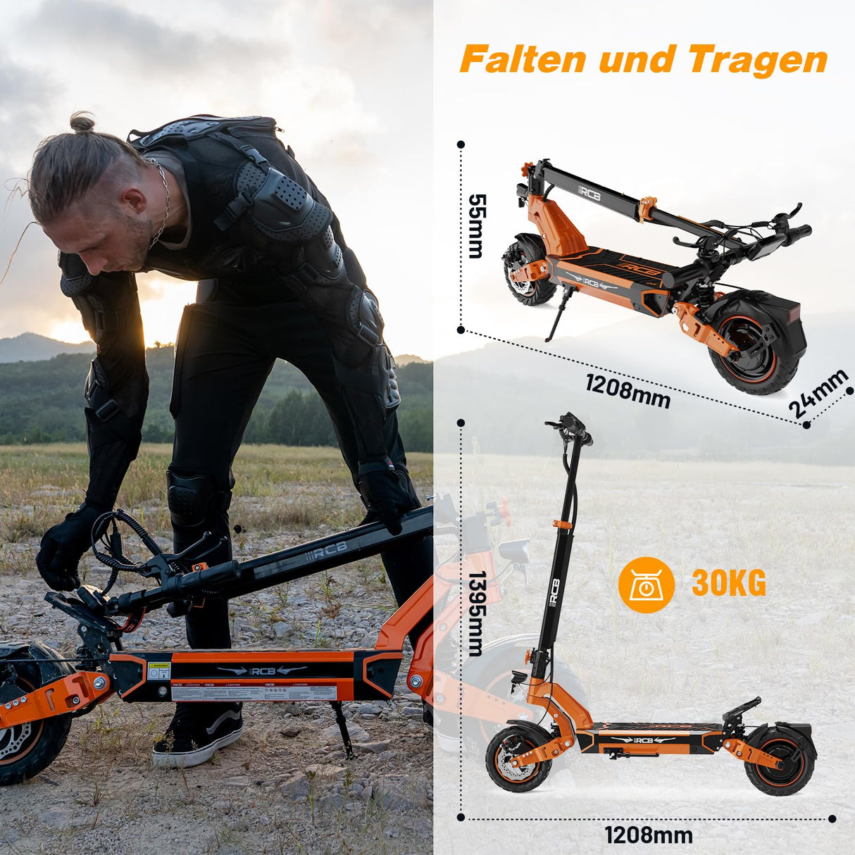 RCB D7 PRO ABE Elektroroller Blinker Ultra (RCB D7 PRO NFC+Turn Signal)