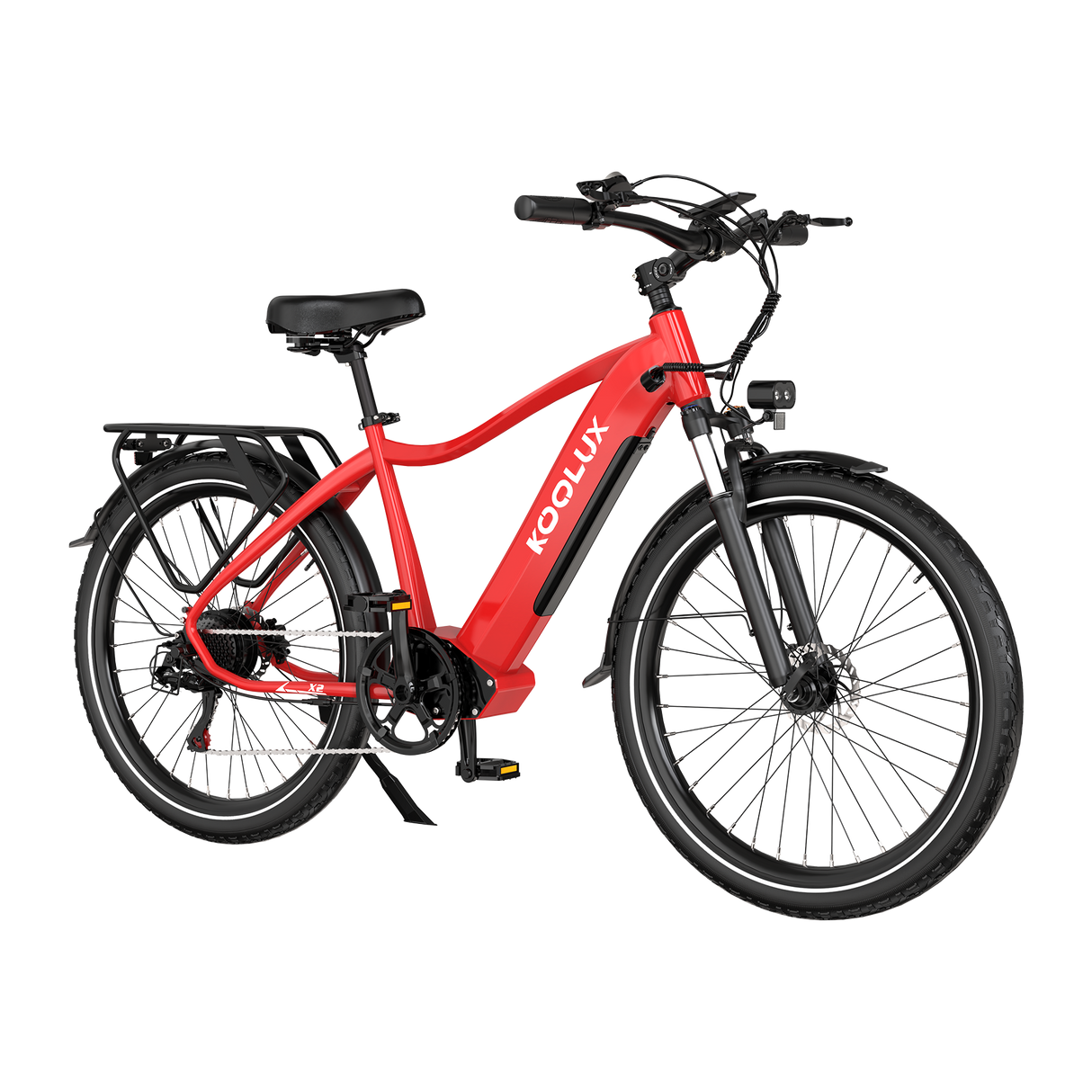 KOOLUX E-Bike X2 Kenda Tyre E-Bike, Red, Lateral Image2