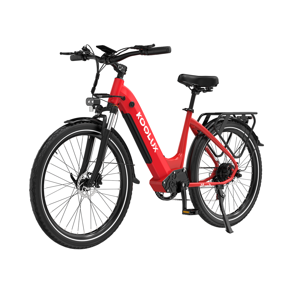 KOOLUX E-Bike X2 Kenda Tyre E-Bike, Red, Lateral Image1