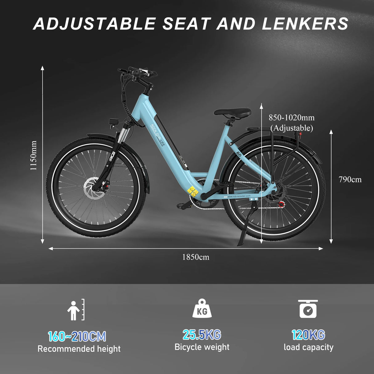RCB G6 Elektrofahrrad für Erwachsene (RCB App & NFC E Bike)