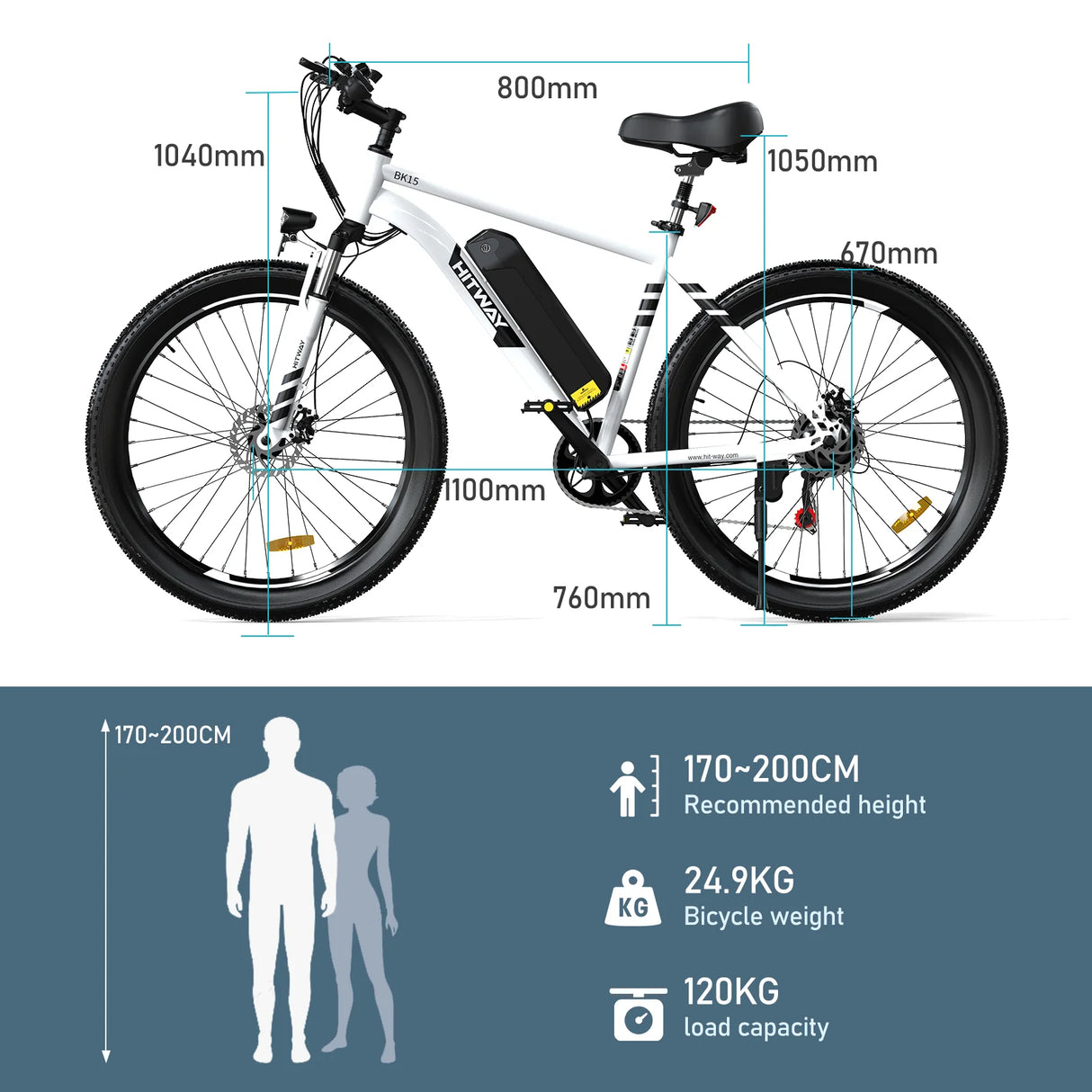 HITWAY BK15 3.0 Fettreifen Elektrofahrrad