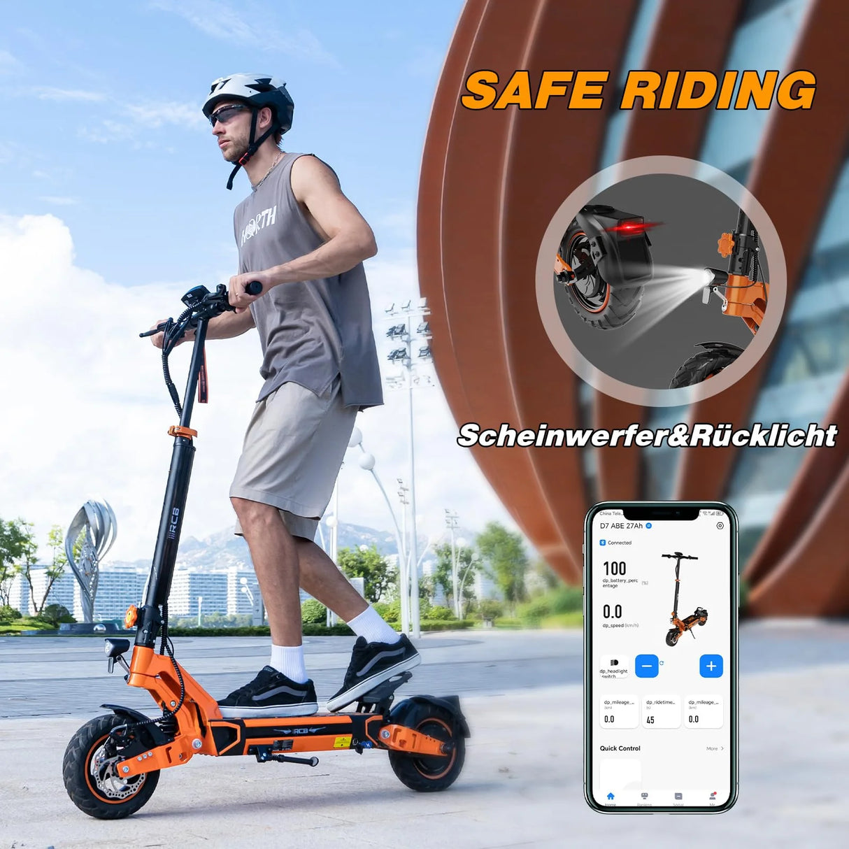 RCB D7 PRO ABE Elektroroller Blinker Ultra (RCB D7 PRO NFC+Turn Signal)