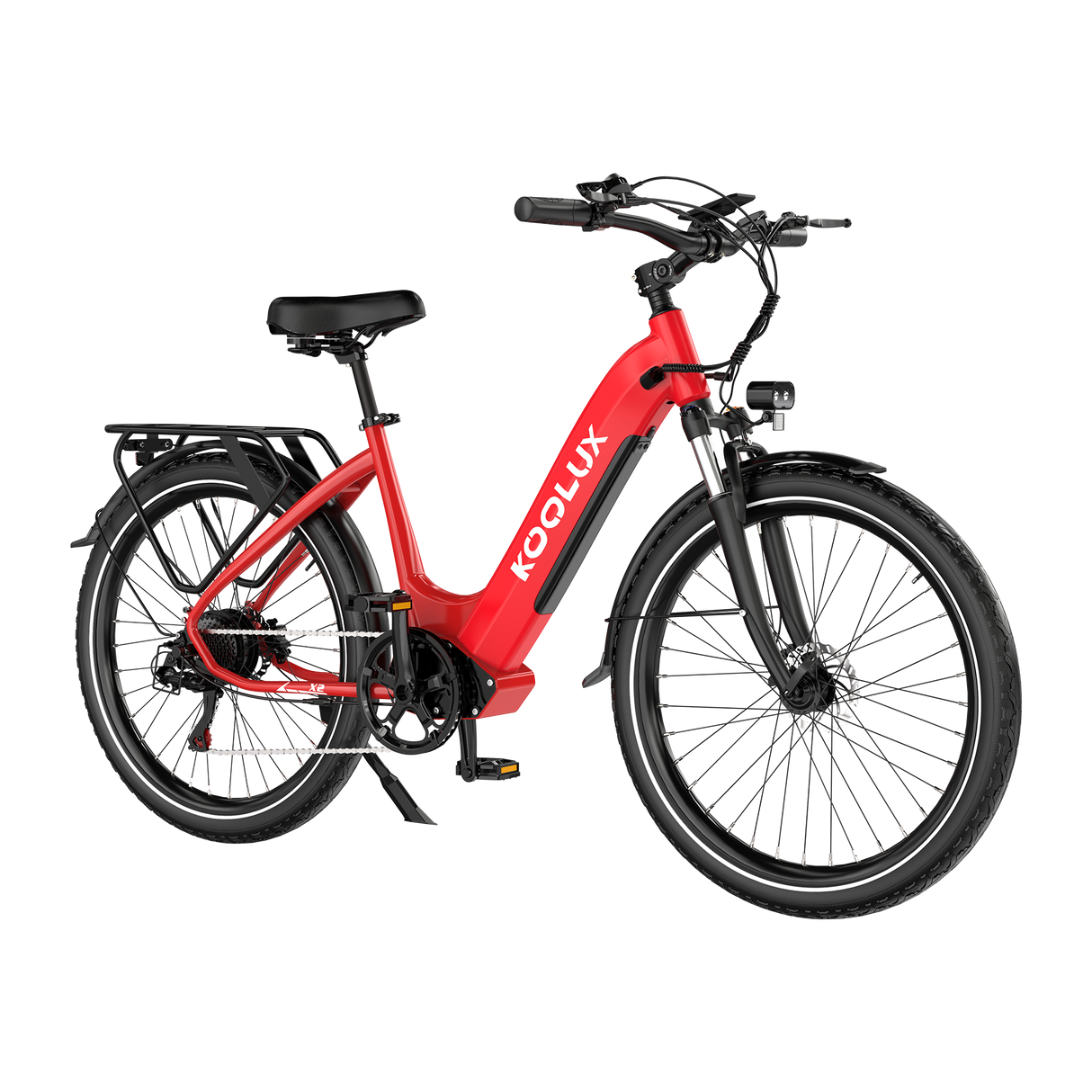 KOOLUX E-Bike X2 Kenda Tyre E-Bike, Red, Lateral Image2